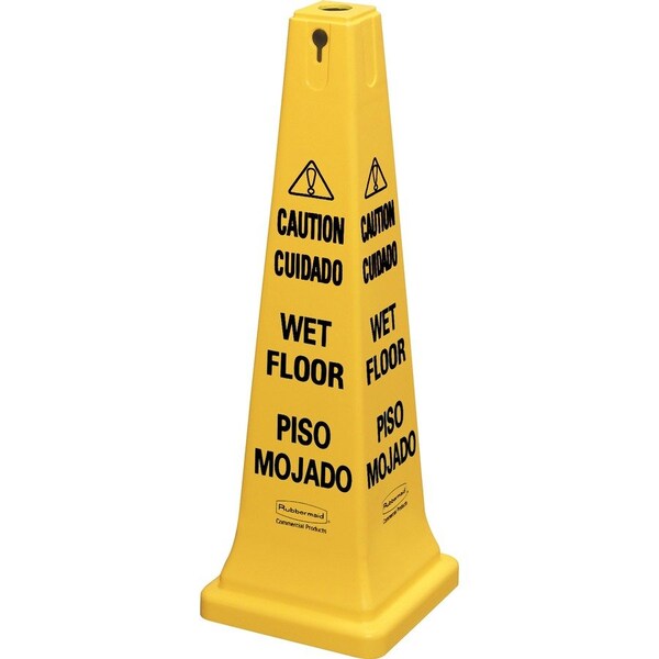 36" Safety Cone, 36" Height, 12.2" Width, Plastic, Cone, Spanish; English